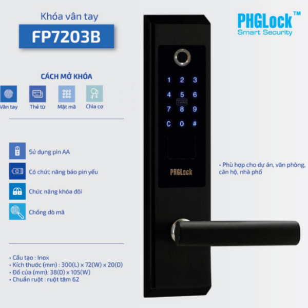 Khóa điện tử PHGlock FP7203B